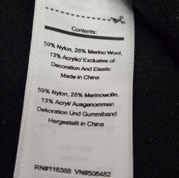 Smartwool Merino Wool Hooded Black and Gray Patterned Sweater Dress. Size 10 - Picture 8 of 11